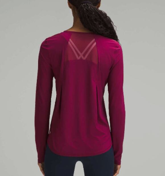 lululemon athletica Tops - Lululemon Sculpt Long Sleeve Shirt Deep Luxe Mesh Running Top Women's 6 Est